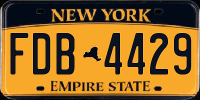 NY license plate FDB4429