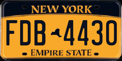 NY license plate FDB4430