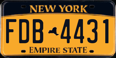 NY license plate FDB4431