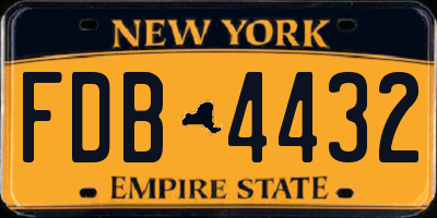 NY license plate FDB4432