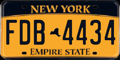 NY license plate FDB4434