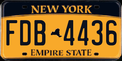 NY license plate FDB4436