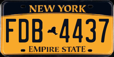 NY license plate FDB4437