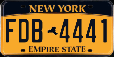 NY license plate FDB4441