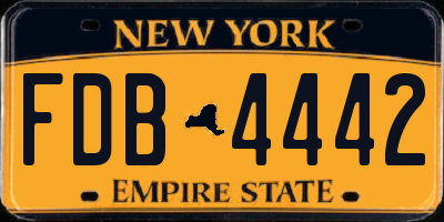 NY license plate FDB4442