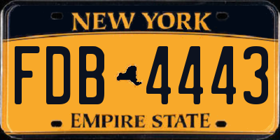 NY license plate FDB4443