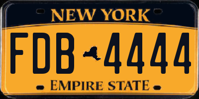NY license plate FDB4444