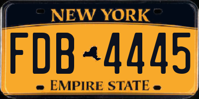 NY license plate FDB4445