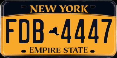 NY license plate FDB4447
