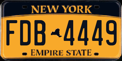 NY license plate FDB4449