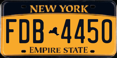 NY license plate FDB4450
