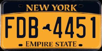 NY license plate FDB4451