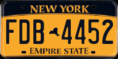 NY license plate FDB4452