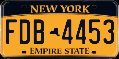 NY license plate FDB4453