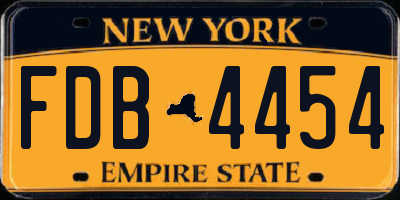 NY license plate FDB4454