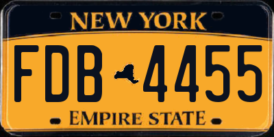 NY license plate FDB4455