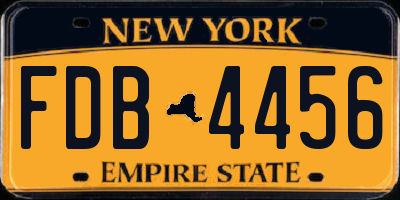 NY license plate FDB4456