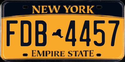 NY license plate FDB4457