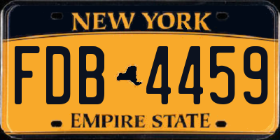 NY license plate FDB4459