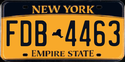 NY license plate FDB4463