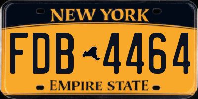 NY license plate FDB4464