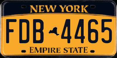 NY license plate FDB4465