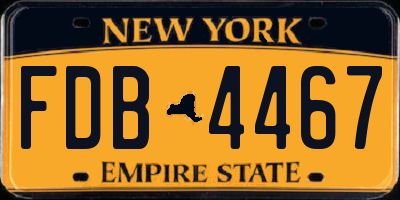 NY license plate FDB4467