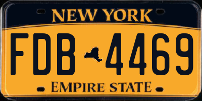 NY license plate FDB4469