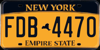 NY license plate FDB4470