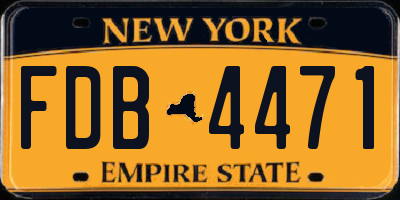 NY license plate FDB4471