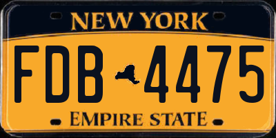 NY license plate FDB4475