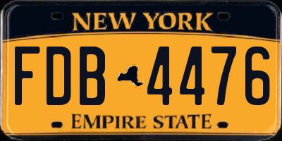 NY license plate FDB4476