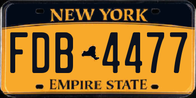 NY license plate FDB4477