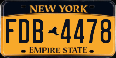NY license plate FDB4478