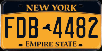 NY license plate FDB4482