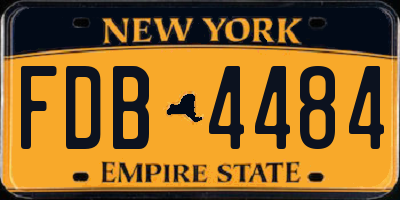 NY license plate FDB4484