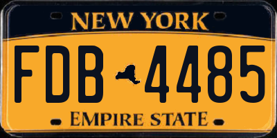 NY license plate FDB4485