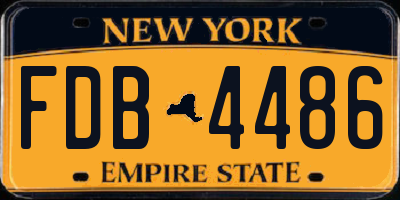 NY license plate FDB4486