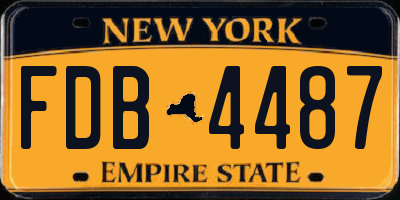 NY license plate FDB4487
