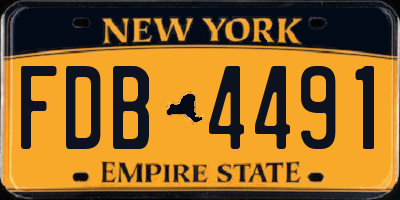 NY license plate FDB4491