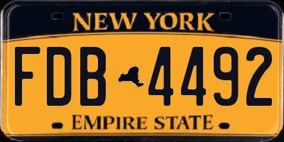 NY license plate FDB4492