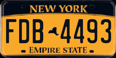 NY license plate FDB4493