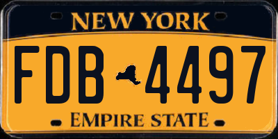 NY license plate FDB4497