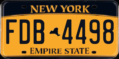 NY license plate FDB4498