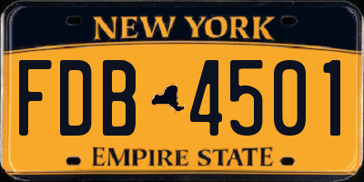 NY license plate FDB4501
