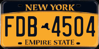 NY license plate FDB4504