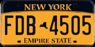 NY license plate FDB4505