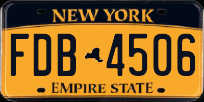 NY license plate FDB4506