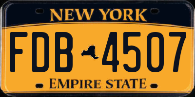 NY license plate FDB4507
