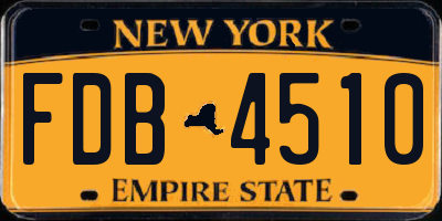 NY license plate FDB4510